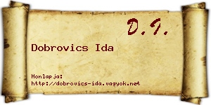 Dobrovics Ida névjegykártya