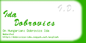 ida dobrovics business card